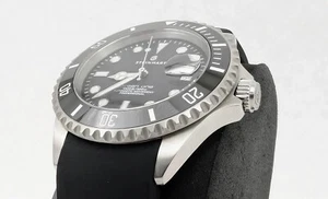 Chronotiempo schwarz Silikon Armband Steinhart Ocean Taucheruhr Gummiband 22 - Bild 1 von 19