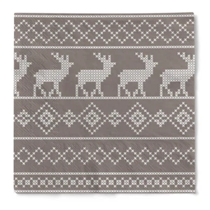 Cocktail-Serviette "Chalidays" (Rentier) aus Tissue 3-lagig, 25 x 25 cm, 20 Stüc - Bild 1 von 6