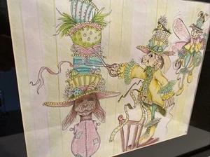Katherines Sammlung Hase Kaninchen gerahmte Zeichnung Aquarell RAR - Bild 1 von 6