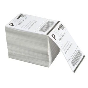 1000 Fanfold 4x6 etiquetas de código de barras envío térmico directo para impresora enrollable Zebra - Imagen 1 de 6