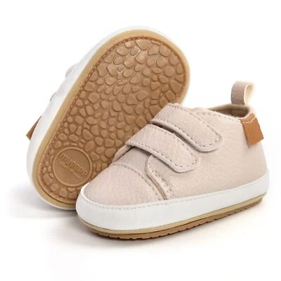 Baby Boys Girls Shoes Non-Slip Rubber Sole High-Top PU Leather Sneakers Infan... - Image 1 of 4