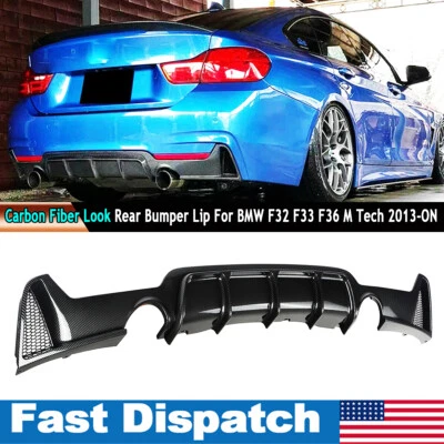 Carbon Look Rear Bumper Diffuser Lip  For BMW F32 F33 F36 M Performance 2013-21 - Image 1 of 4
