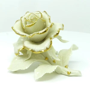 Classic Lenox Rose Hand Crafted 24K Gold Accents Fine Ivory China 2003 - Bild 1 von 13