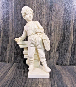 Vintage 1996 A. Giannelli Italian Hand Sculpted Signed Alabaster Dutch Schoolboy - Picture 1 of 19