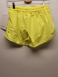 NWT Lululemon Hotty Hot LR Low Rise Shorts 4" Lined size 8 Hi Yellow - Picture 1 of 7