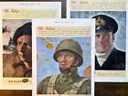 3x Dunlop Tyres WW2 We Salute Military Original Adverts 1945 Press Cuttings r504
