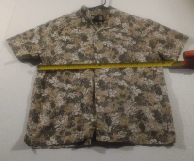 Men's Structure Hawaiian Button Up Short Sleeve Shirt, Green/White, Size XL - Image 1 of 4