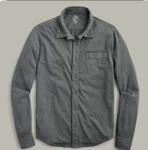 J Crew Men's S Garment Dyed Harbor Shirt Slub Knit Baywood Green Olive AT979 NEW - Picture 1 of 6
