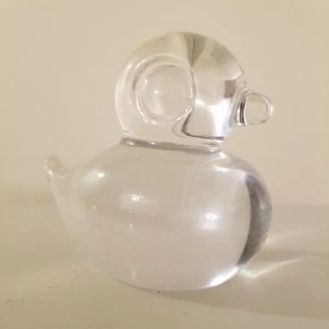 Cute Vintage Folke Walving Rubber Ducky  Signed & Numbered Crystal Paperweight - Picture 1 of 12