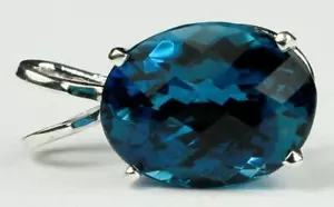 Colgante de plata esterlina 925, topacio azul londinense, SP004 - Imagen 1 de 5