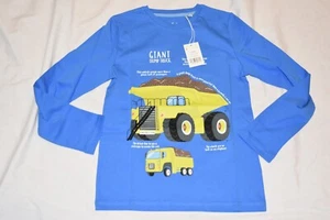 Mini Boden Shirt Dump Truck Educational Construction Blue NWT New 9-10 - Picture 1 of 6