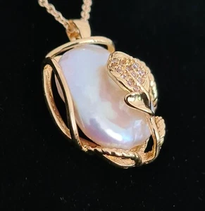 NATURAL BAROQUE KESHI PEARL PENDANT #165 GENUINE X BROOME STORE - Picture 1 of 4