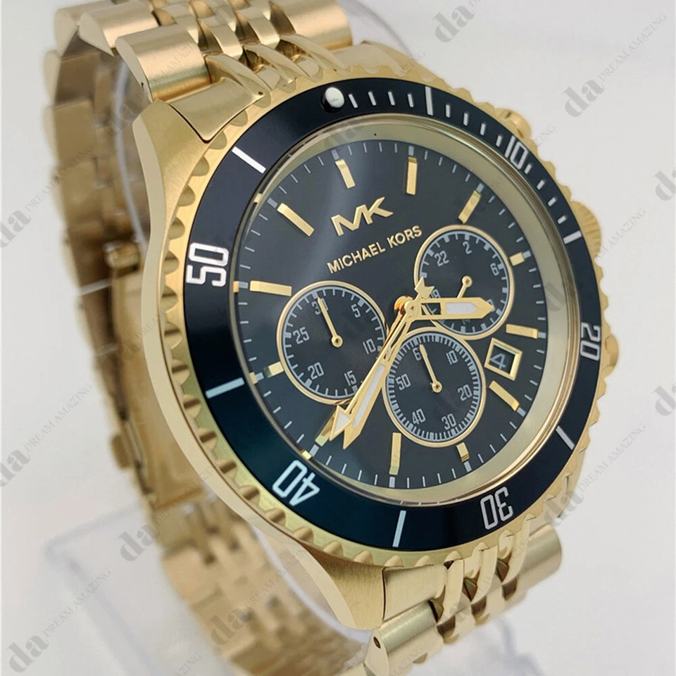 Michael Kors Mens Bayville Chronograph Stainless Steel Watch Gold MK8726