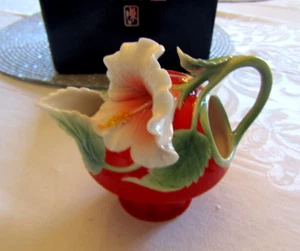 Franz Collection "Island Beauty" crema in porcellana design ibisco NUOVA imballata - Foto 1 di 10