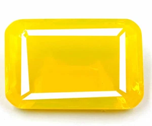 Transparent Emerald Cut EGL Certified 180 Ct Ethiopian Bi-Color Yellow Gemstone - Picture 1 of 13
