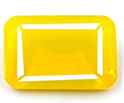 Transparent Emerald Cut EGL Certified 180 Ct Ethiopian Bi-Color Yellow Gemstone  - Image 1 of 4