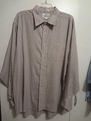 SZ 18 1/2 34/35 VAN HEUSEN LONG SLEEVE BUTTON UP MENS SHIRT, 100% COTTON, GUC - Image 1 of 4