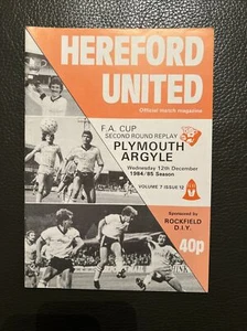 12.12.1984. Hereford United v Plymouth Argyle (FA Cup 2nd Round, Replay). - Picture 1 of 2