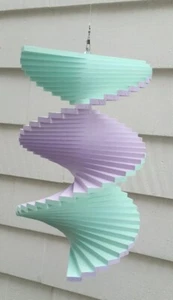Purple Sea/Aqua wood wooden spinner patio porch Tree yard spiral spin wheel - Picture 1 of 6