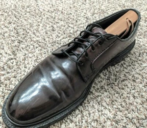 Hanover Plain Toe Blucher Shell Cordovan Burgandy Leather Dress Shoes Sz 10.5 B - Picture 1 of 12