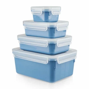 EMSA Clip & Close COLOR EDITION food storage jars 4-pcs. storage jar Aqua Blue - Picture 1 of 10