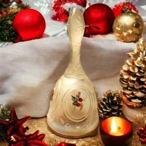 Fenton 1992 transparente iridiscente pintado a mano por P. Lauderman Snowberry Bell - Imagen 1 de 9