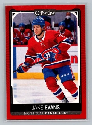 Jake Evans 2021-22 O-Pee-Chee #294 Pee-Chee - Red Border - Image 1 of 2