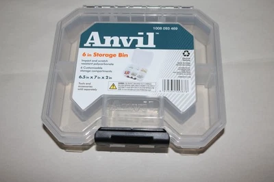 Anvil 6in x7in x 2in clear customizable storage compartments NIP - Image 1 of 2