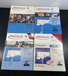 Vintage Metro Detroit White Pages Phone Book Telephone Directory’s 1994-98 - Picture 1 of 6