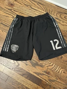 adidas MLS Men's D.C. United Soccer Training Shorts Unlined Black/White Large - Picture 1 of 10