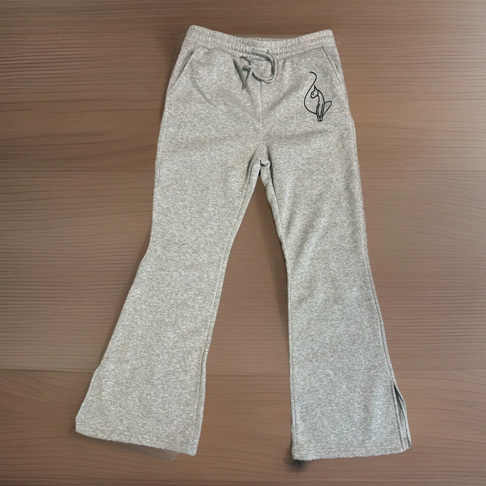 BABY PHAT Gris Acampanado Pierna Ancha Sudor Salón Atlético Bolsillo Pantalones Mujeres LG Y2K Foto 1 de 4