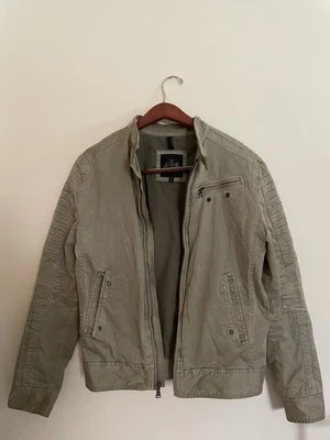 Chaqueta Express Verde/Gris Para Hombre Pequeña Cremallera + Bolsillos y Detalle Foto 1 de 4