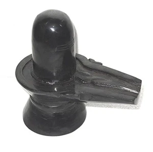 Shiva Lingam Shivling Statue 3.3" inch - Black Stone Marble Handmade Hindu Wo... - Picture 1 of 3