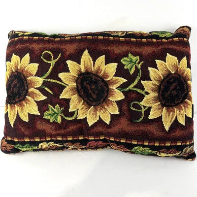 Sunflower Tapestry Accent Pillow Fall Autumn Cottage Core Farmhouse12"x17" - Image 1 of 4