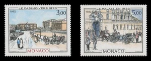 MONACO Sc #1344-5, 1982 CASINO & PALACE, PAINTINGS BY HUBERT CLERISSI - Picture 1 of 2