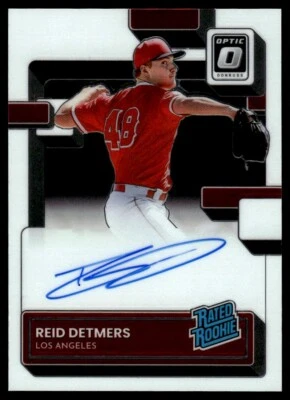 2022 Donruss Optic Rated Rookie Signatures Reid Detmers Auto Los Angeles Angels - Image 1 of 2