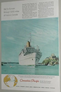 1959 CANADIAN PACIFIC advertisement, CP Ships, Empress of Britain  - Bild 1 von 3