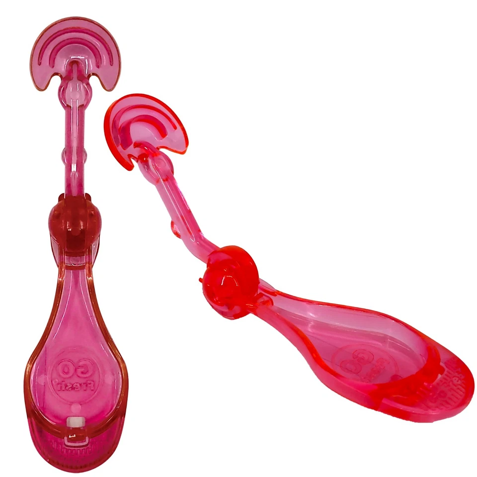 GOFRESH 1 Red Triple-Edge Folding Tongue Scrapers - Get Rid of Bad Breath!