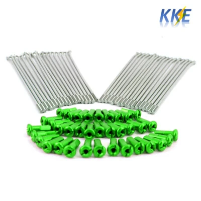 Kit de radios de rueda delantera KKE 21"" para Kawasaki KX250F KX450F 2007-2022 36 PIEZAS verde Foto 1 de 4