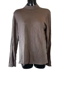 T Tahari Mock Neck Long Sleeve Sweater Gray Large - Picture 1 of 4