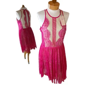 Size 12/Large Three Floor Rose Petal Pink Formal Cocktail Dress NWT Prom Sexy - Picture 1 of 13