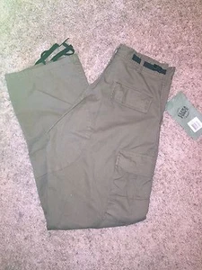 Mens NWT ULTRA FORCE 31/29 Green/Russet Cuff Ties Classic Rise Cargo Pants - Picture 1 of 8
