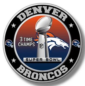 Denver Broncos Super Bowl Championship Sticker,  Decal 12 Different Sizes USA - Picture 1 of 2