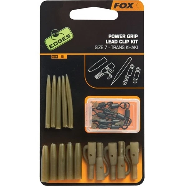 CAC638 Fox Power Grip Lead Clip Kit COMPLETO PER FISSAGGIO PIOMBO CARP FISHING