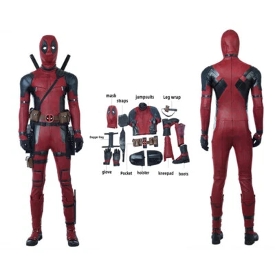 Deadpool Cosplay Disfraz Mono Con Botas Conjunto Accesorios Hecho a Medida Lote Hombres Foto 1 de 4