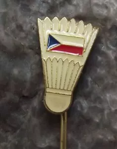 Vintage Badminton Association Czechoslovakia Czech Shuttlecock Members Pin Badge - Picture 1 of 3