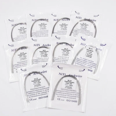 10 paquetes de alambre de arco redondo Niti natural/ovoide/cuadrado dental Ortho súper elástico Foto 1 de 3