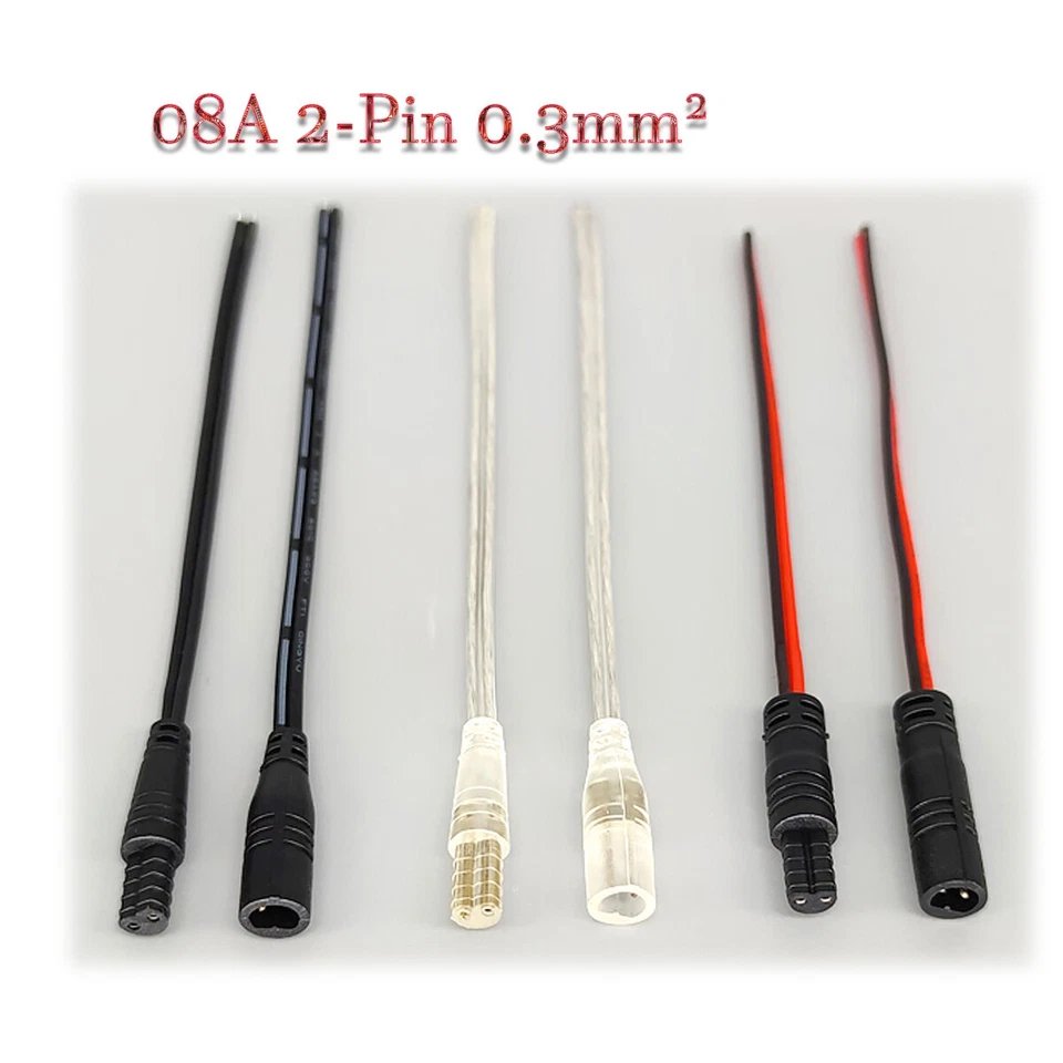 DC Power Connectors Socket Plug 2 Pin 0.3mm² 08A Waterproof for CCTV Camera Mini - Image 1 of 1