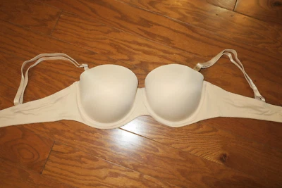 40C ❤️ SUJETADOR ROSA VICTORIA'S SECRET ❤️ PUSH UP sin tirantes multidireccional Lg. ALMOHADILLAS BEIGE C Foto 1 de 4