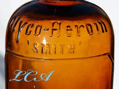 Antigua HEROÍNA en relieve GRAN MEDICINA botella vidrio soplado temprano bim DIFÍCIL DE ENCONTRAR Foto 1 de 4